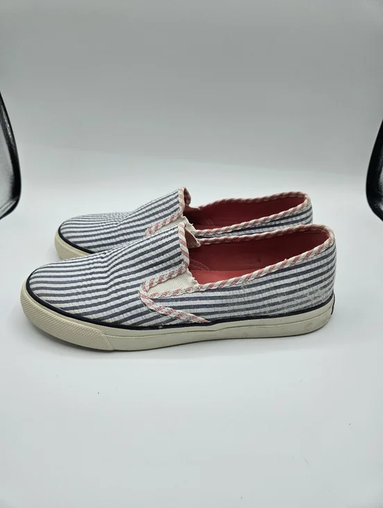 Sperry Top Sider Mariner Slip-on Shoes Navy Seersucker Women's 9.5M - Picture 3 of 8